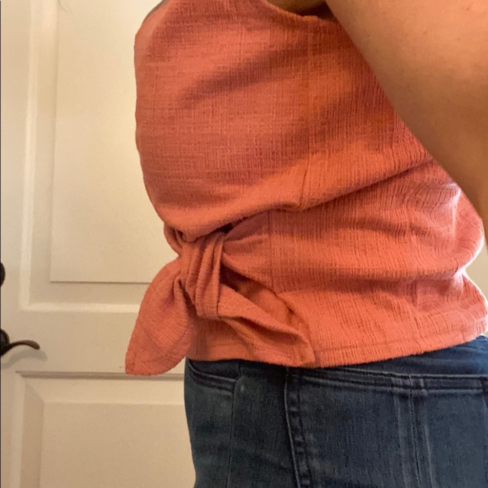 Madewell texture pumpkin.orage top.